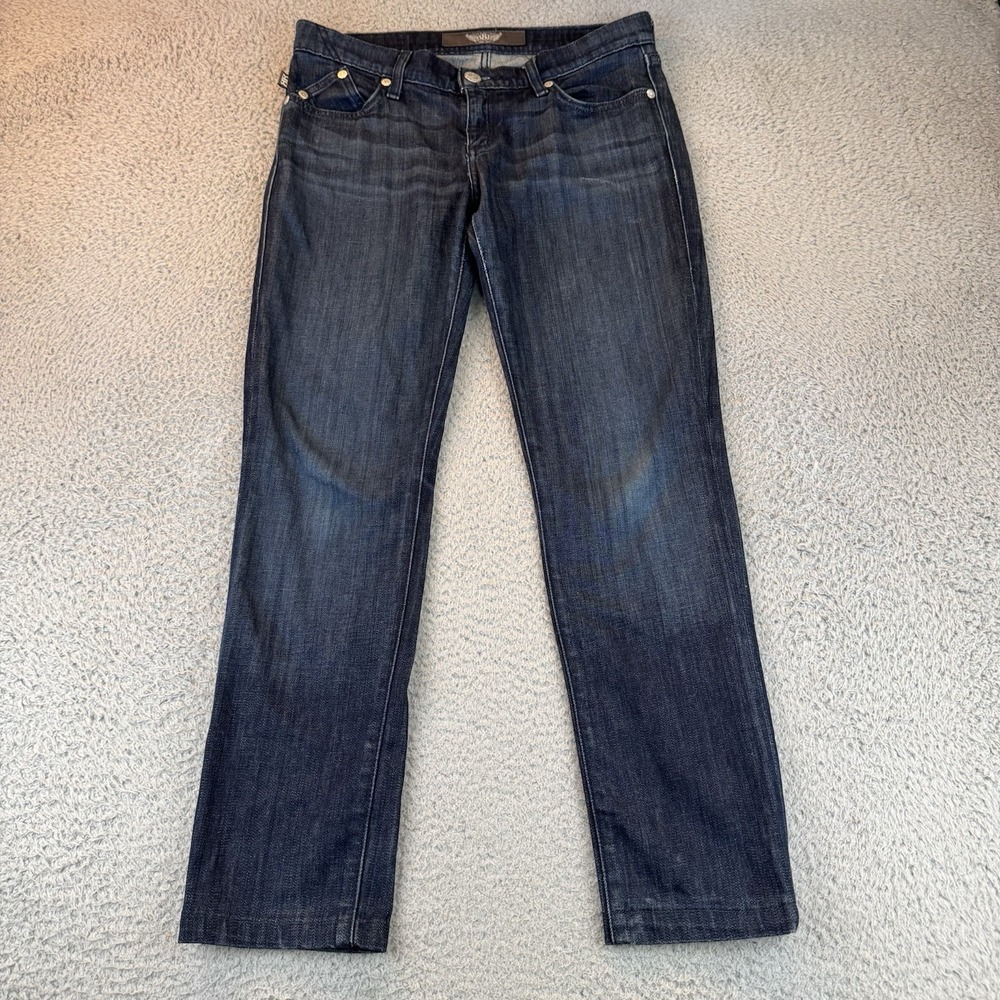 Rock & Republic Berlin Women's (32x28) Stretch Dark Wash Low Rise Jeans